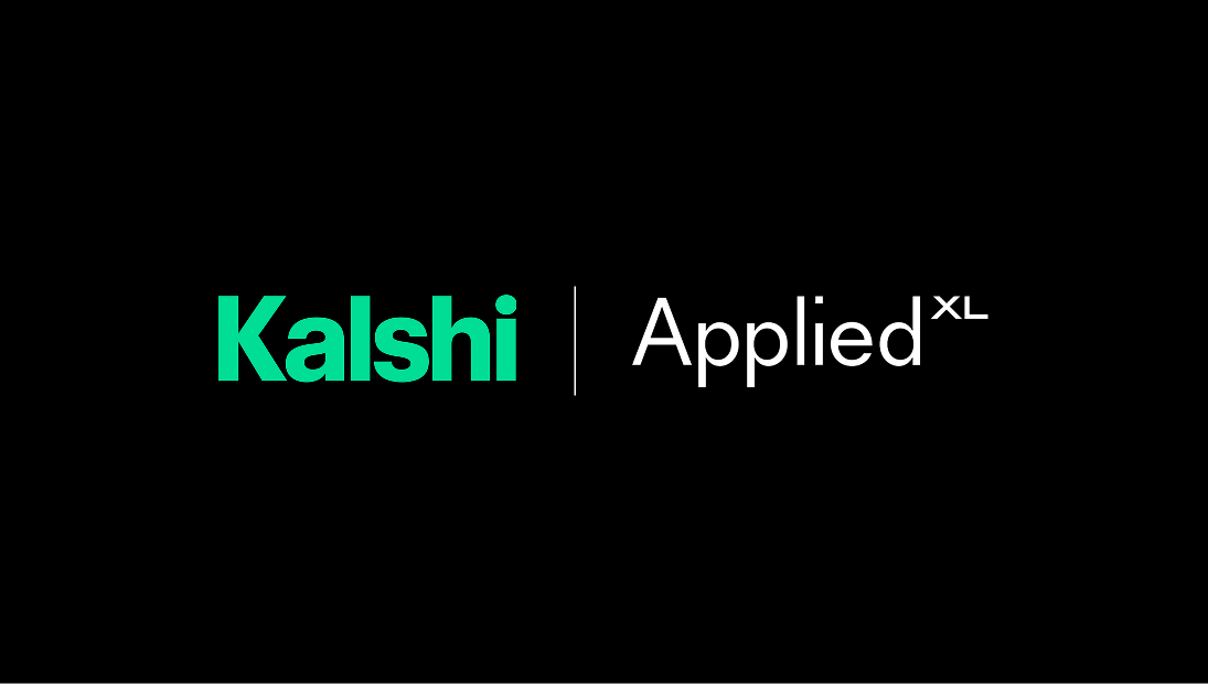 Kalshi and AppliedXL logos side by side on a black background