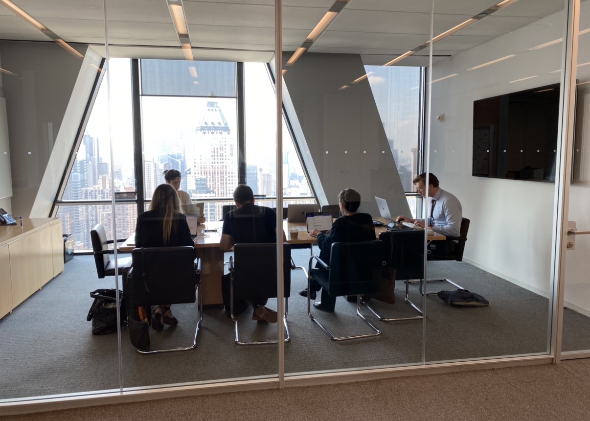 AppliedXL team meeting in the New York office overlooking Manhattan